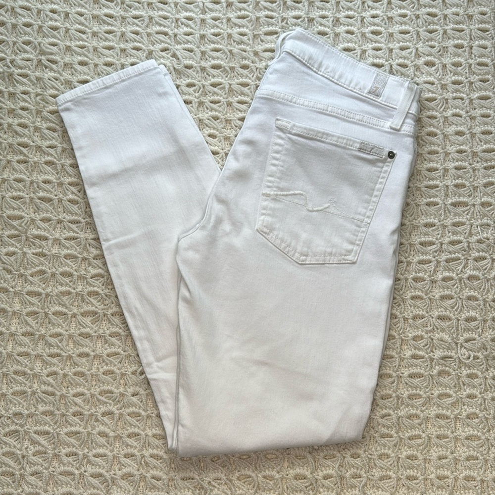 7 For All Mankind Ankle Gwenevere White Denim Jean